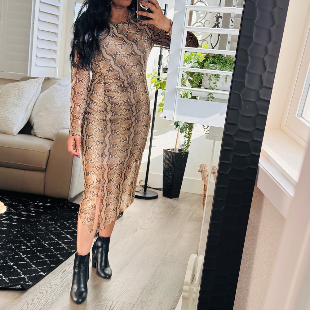 Aqua leopard print dress